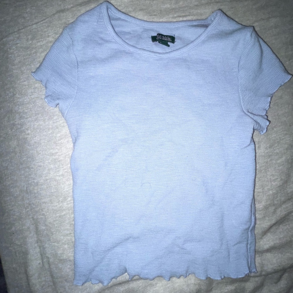 Plain blue cute waffle ruffle-y tshirt